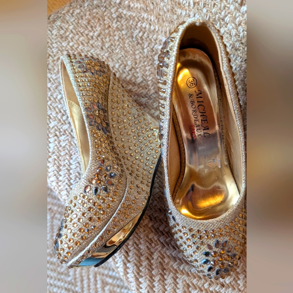 Michael and Bordeaux Rhinestone‎ Heels- 0004